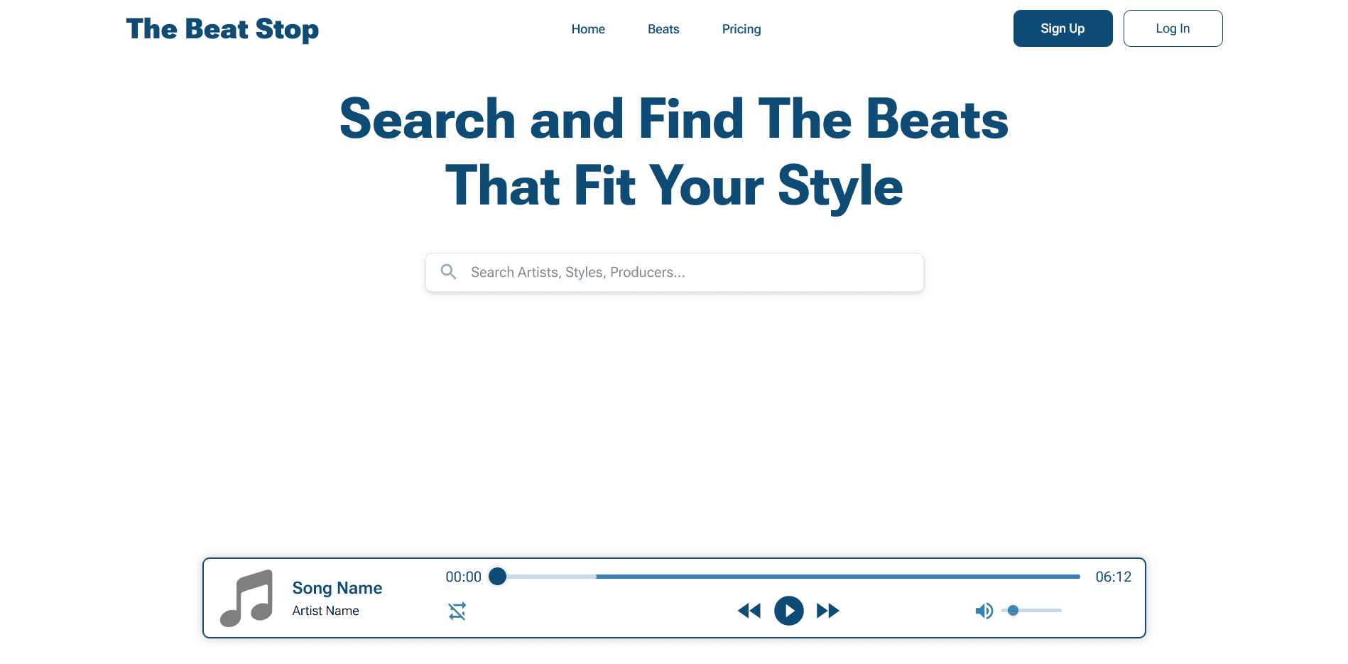 Main page of the beat stop website
